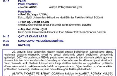 DEĞİŞEN DÜNYA VE ALANYA EKONOMİSİNİN GELECEĞİ PANELİ