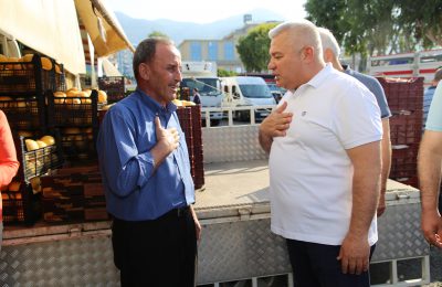 BAŞKAN ŞAHİN’DEN İLK TEŞEKKÜR ZİYARETİ TOPTANCI HALİNE