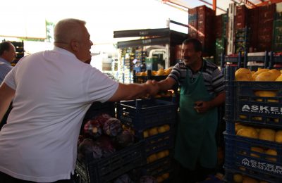 BAŞKAN ŞAHİN’DEN İLK TEŞEKKÜR ZİYARETİ TOPTANCI HALİNE