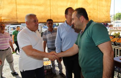 BAŞKAN ŞAHİN’DEN İLK TEŞEKKÜR ZİYARETİ TOPTANCI HALİNE