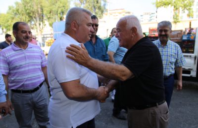 BAŞKAN ŞAHİN’DEN İLK TEŞEKKÜR ZİYARETİ TOPTANCI HALİNE