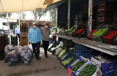 BAŞKAN ŞAHİN, TAM KAPANMADA ZOR GÜNLER GEÇİREN HAL ESNAFINI DA UNUTMADI