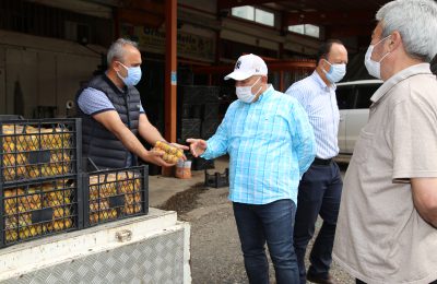 BAŞKAN ŞAHİN, TAM KAPANMADA ZOR GÜNLER GEÇİREN HAL ESNAFINI DA UNUTMADI