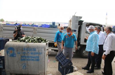 BAŞKAN ŞAHİN, TAM KAPANMADA ZOR GÜNLER GEÇİREN HAL ESNAFINI DA UNUTMADI